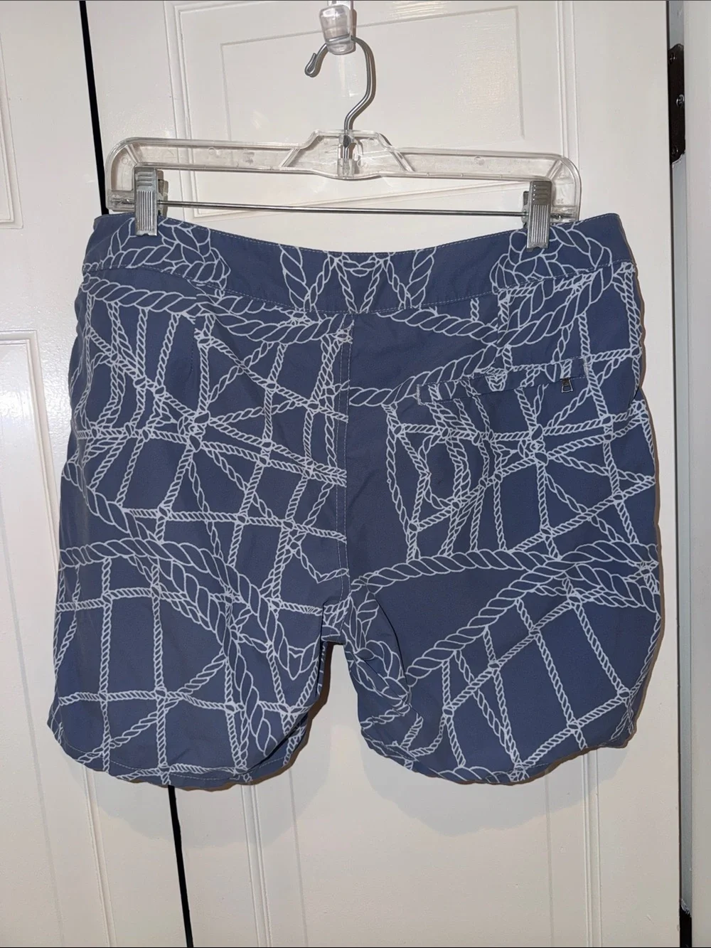 Nautical Rope Pattern Men's Swim Trunks - Navy